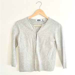 Old Navy Grey 3/4 Sleeve Cardigan Sweater